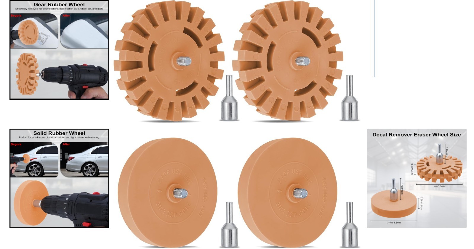Complete 4-Piece Rubber Decal Removal Kit – Precision Cleaning Without Damage