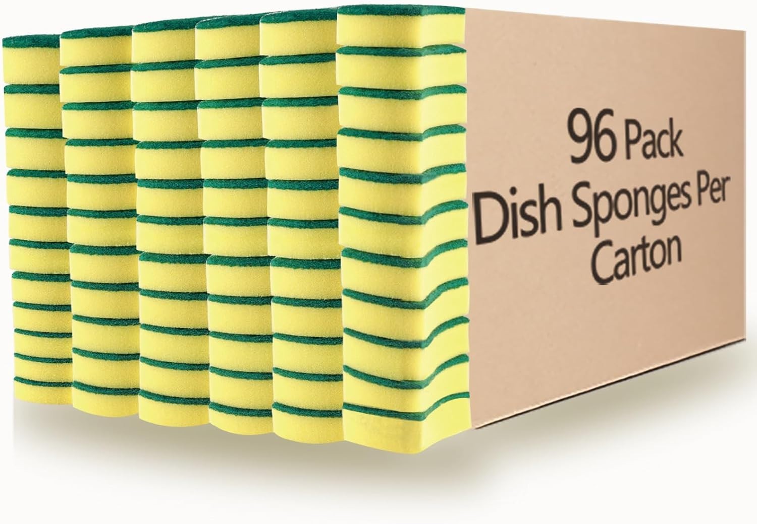 Kitchen Cleaning Sponges 96 Pack Non-Scratch Eco Microfiber Soft Yellow Color