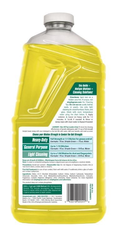 Simple Green All-Purpose Cleaner Concentrate Refill, Lemon Scent, 67.6 fl. oz