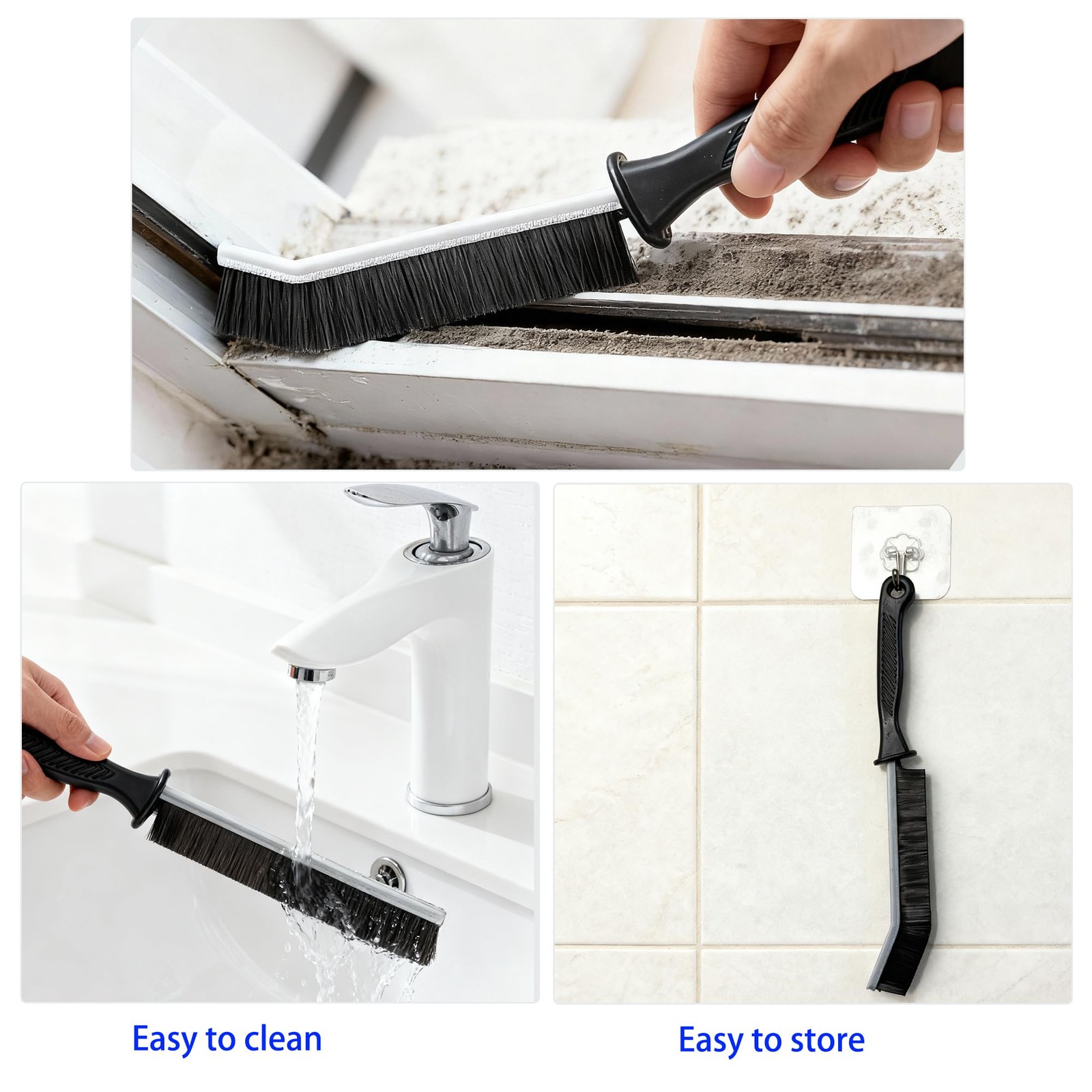 7 Pcs Hard Bristle Crevice Cleaning Brush Set – for Grout, Tight Spaces & Gap…