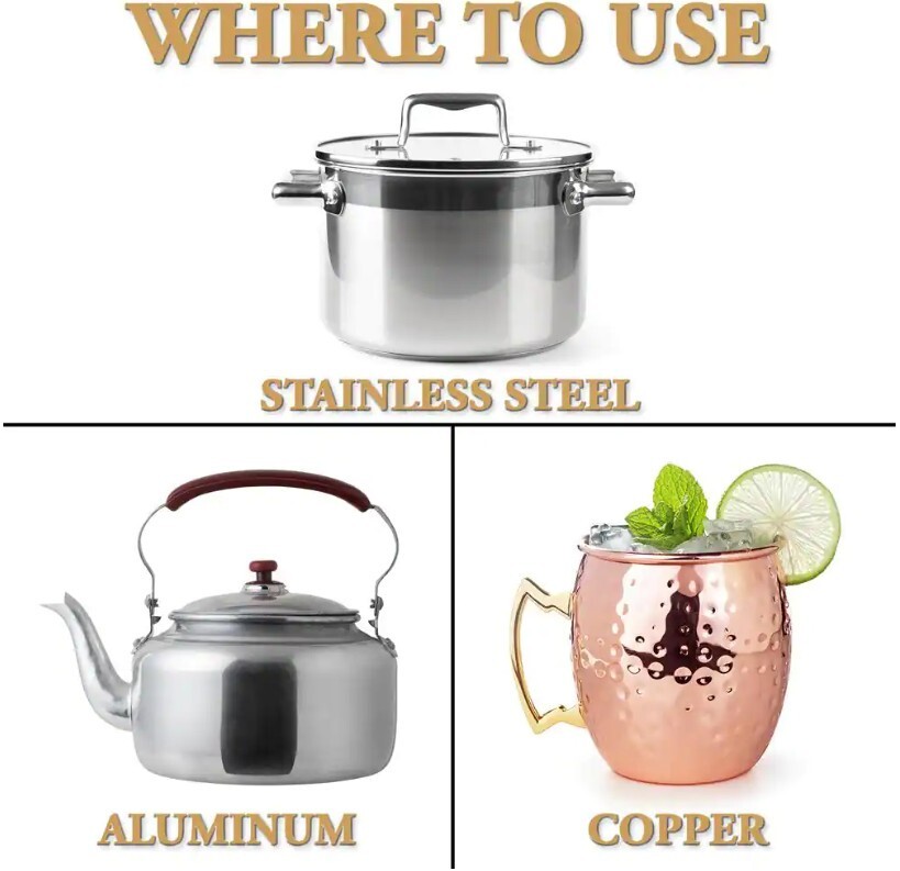 Brasso Metal Polish Brass For Copper Stainless Steel Chrome Aluminum Bronze 8oz.