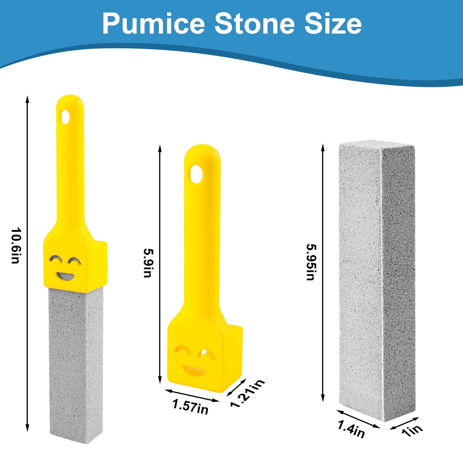 10 Pack Pumice Stone with 2 Handles, Bowl Cleaner Ring , Pumice Stone for Cle…
