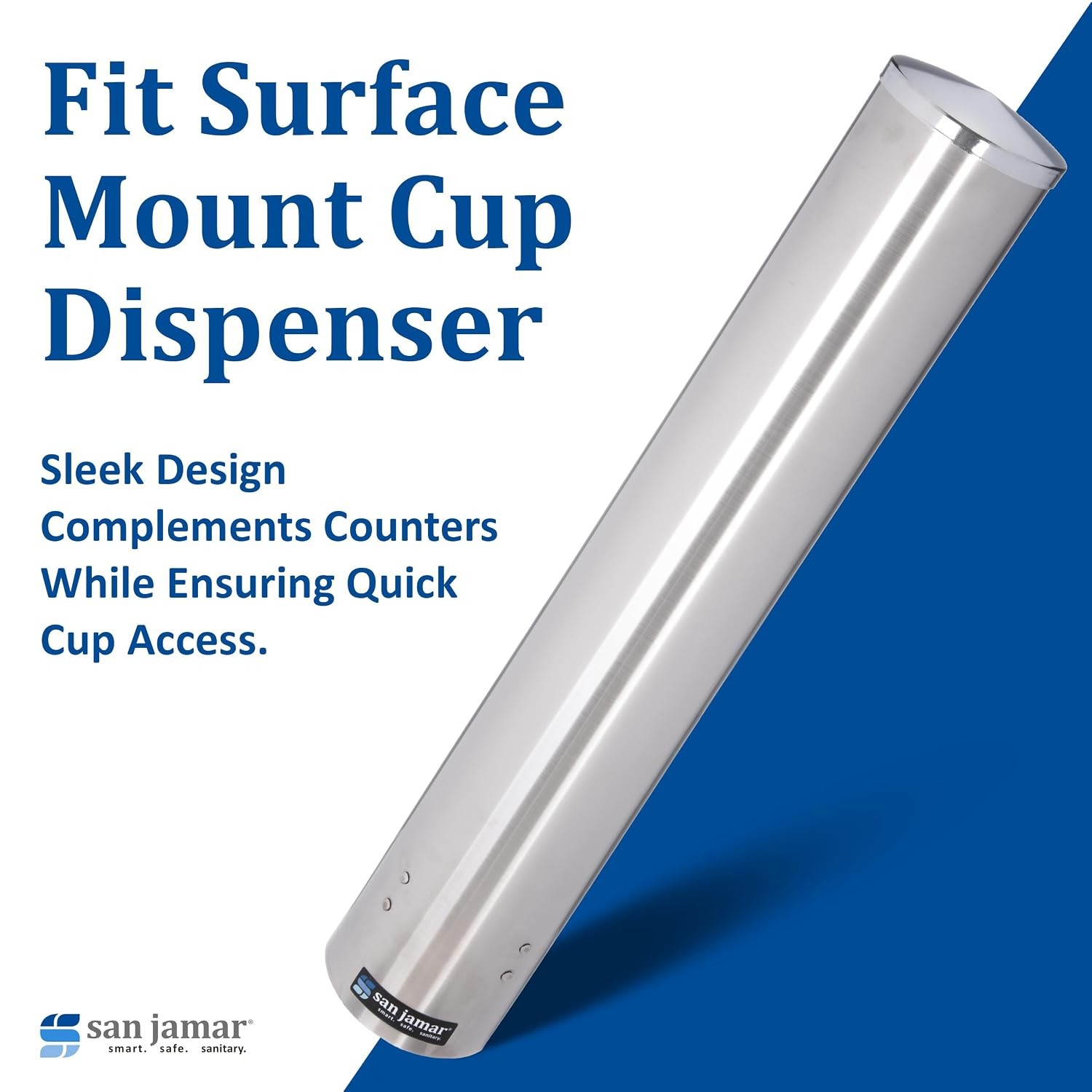 San Jamar Large Pull-Type Cup Dispenser Fits 12 – 24 Oz. Cups with Flip Cap fo