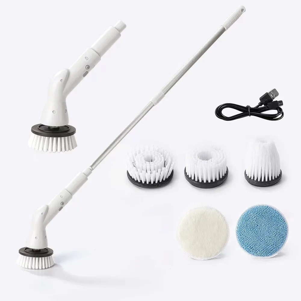 Wireless Electric Cleaning Brush 6-in-1 Rotary Scrubber 2000mAh Kitchen Bathroom