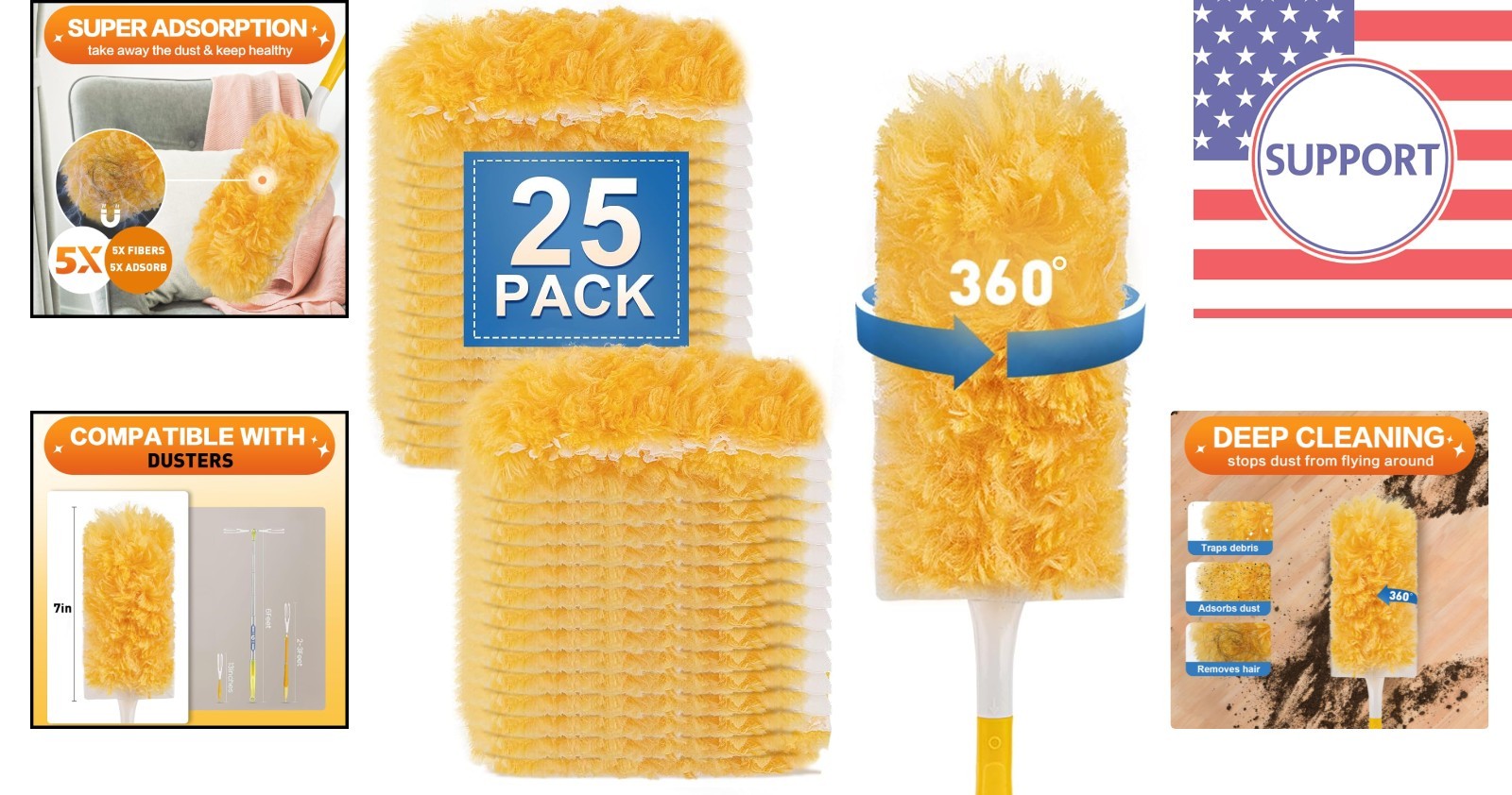 Efficient 25-Piece Disposable Duster Kit – Fragrance-Free Microfiber Excellence