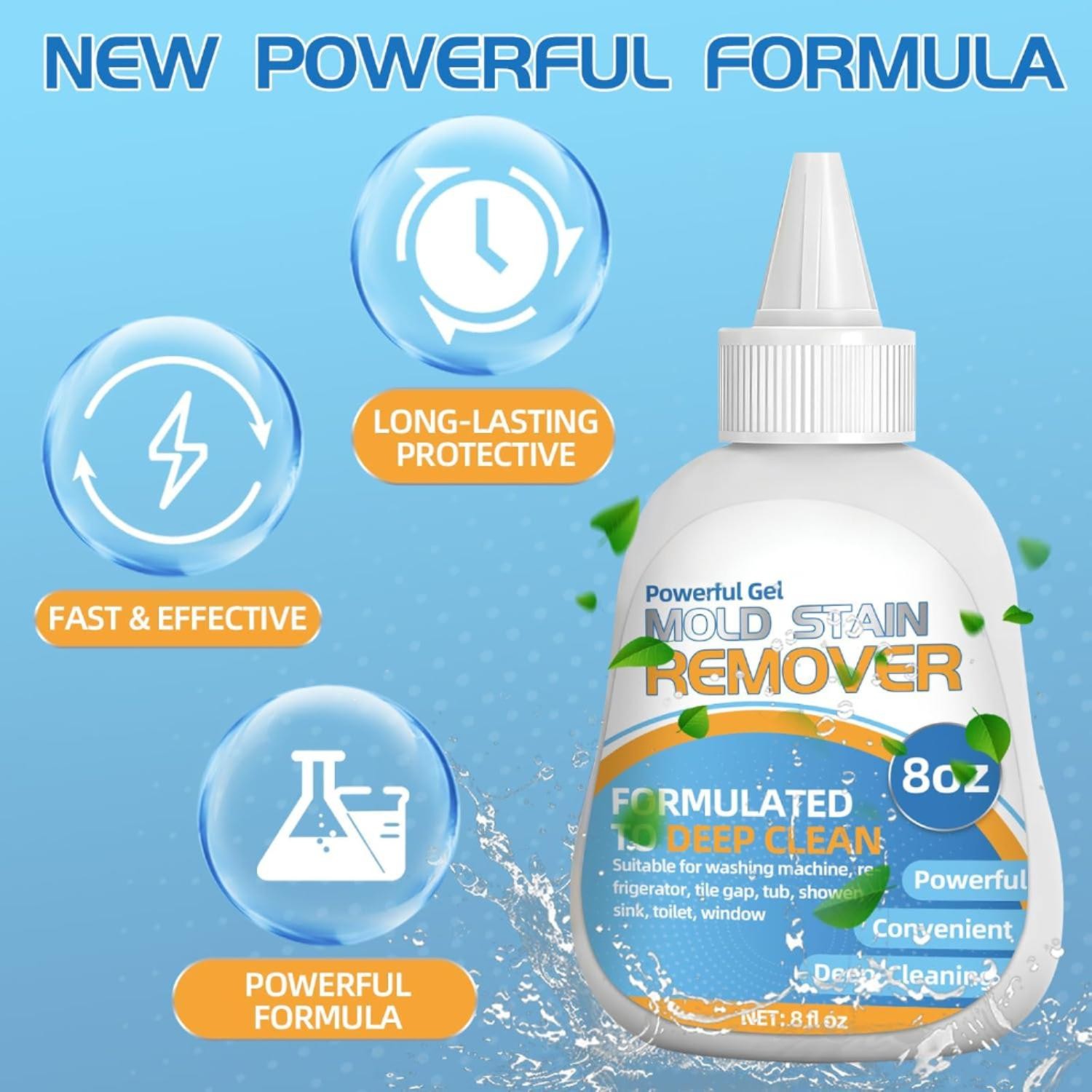 Mold Stain Cleaner Gel All-Purpose Gel for Home Use 8oz New/Sealed
