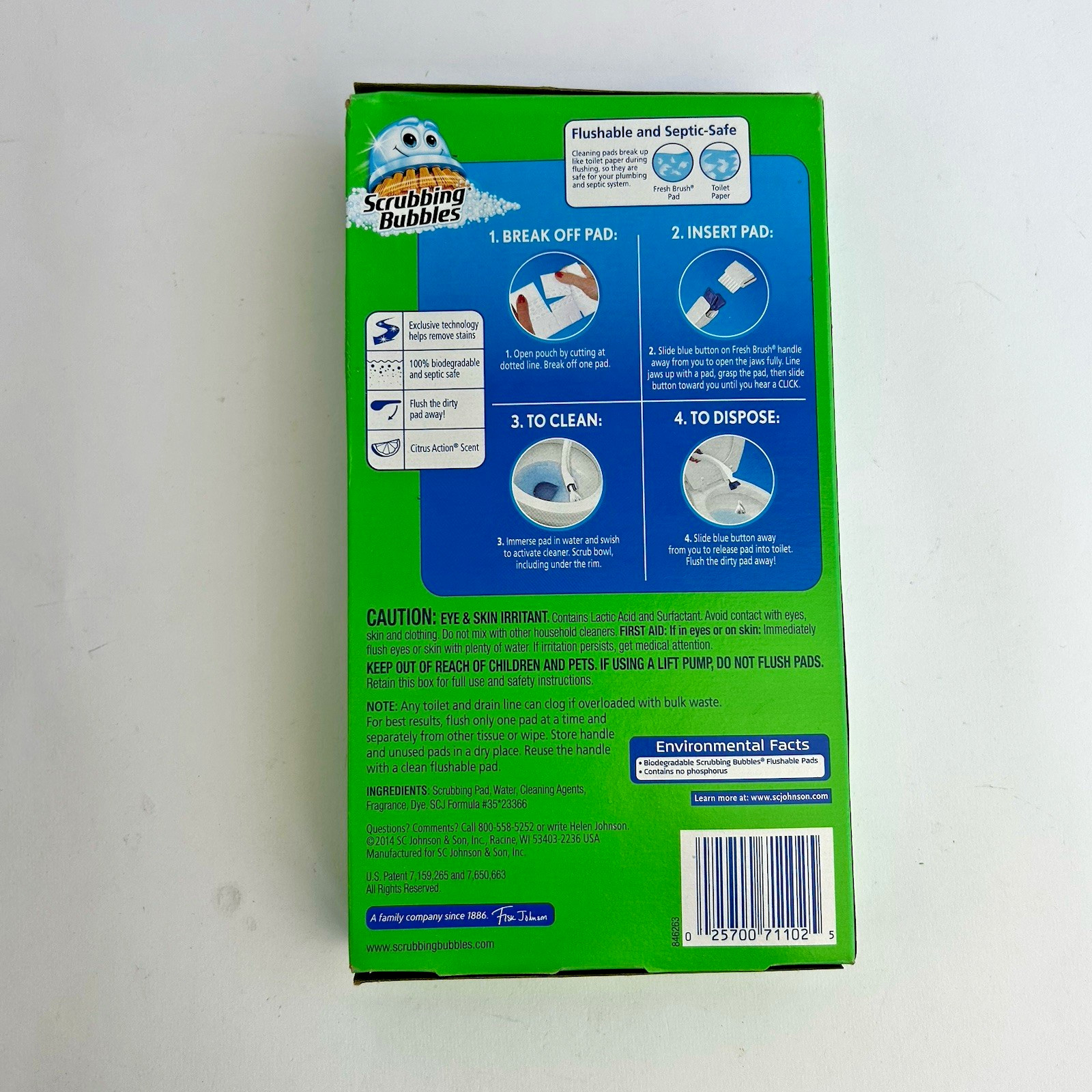 Scrubbing Bubbles Fresh Brush Flushable Refills Citrus 12 Ct. New Sealed