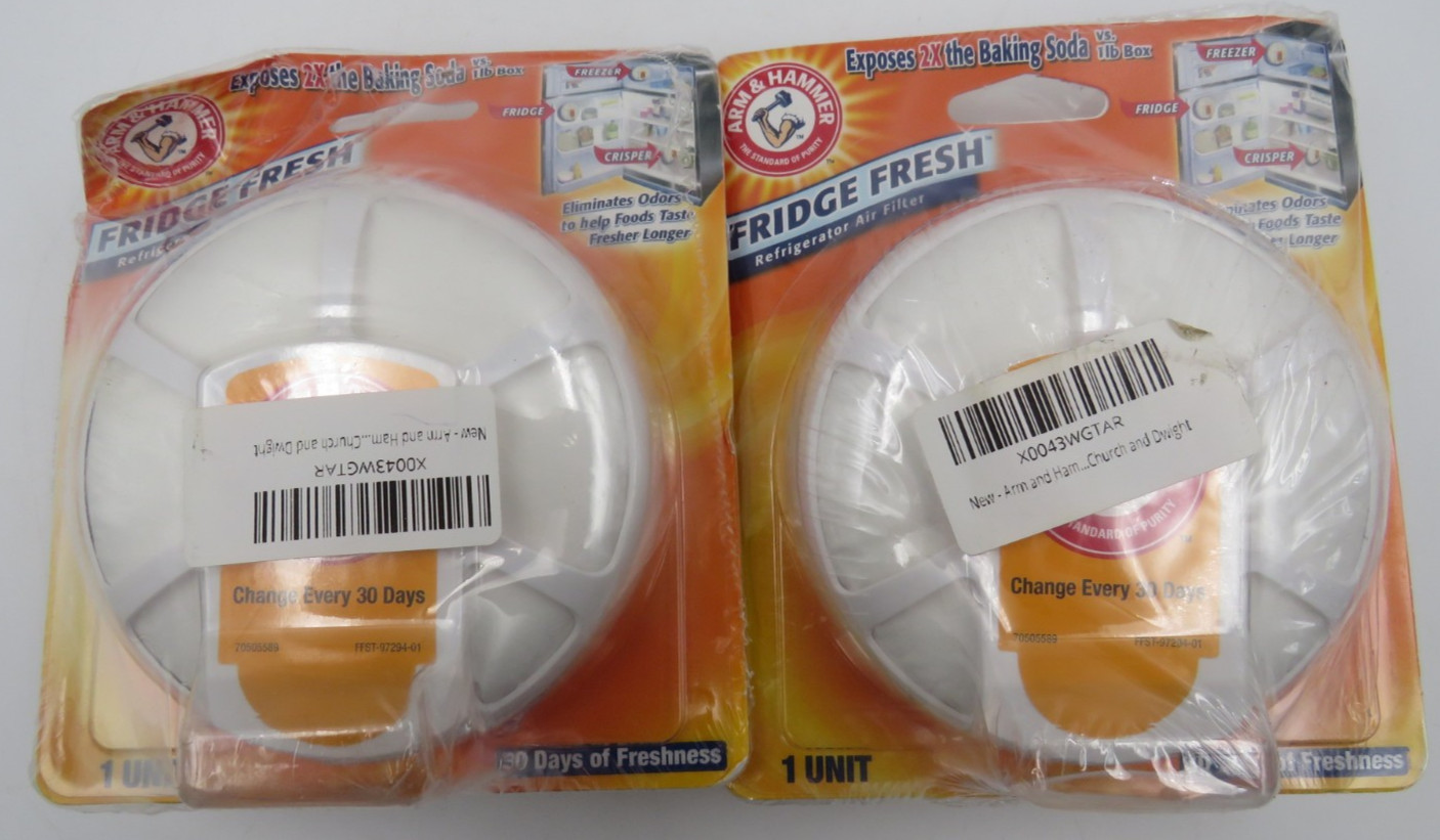 Lot of 4 Arm & Hammer Fridge Fresh Baking Soda Disc NEW SEALED