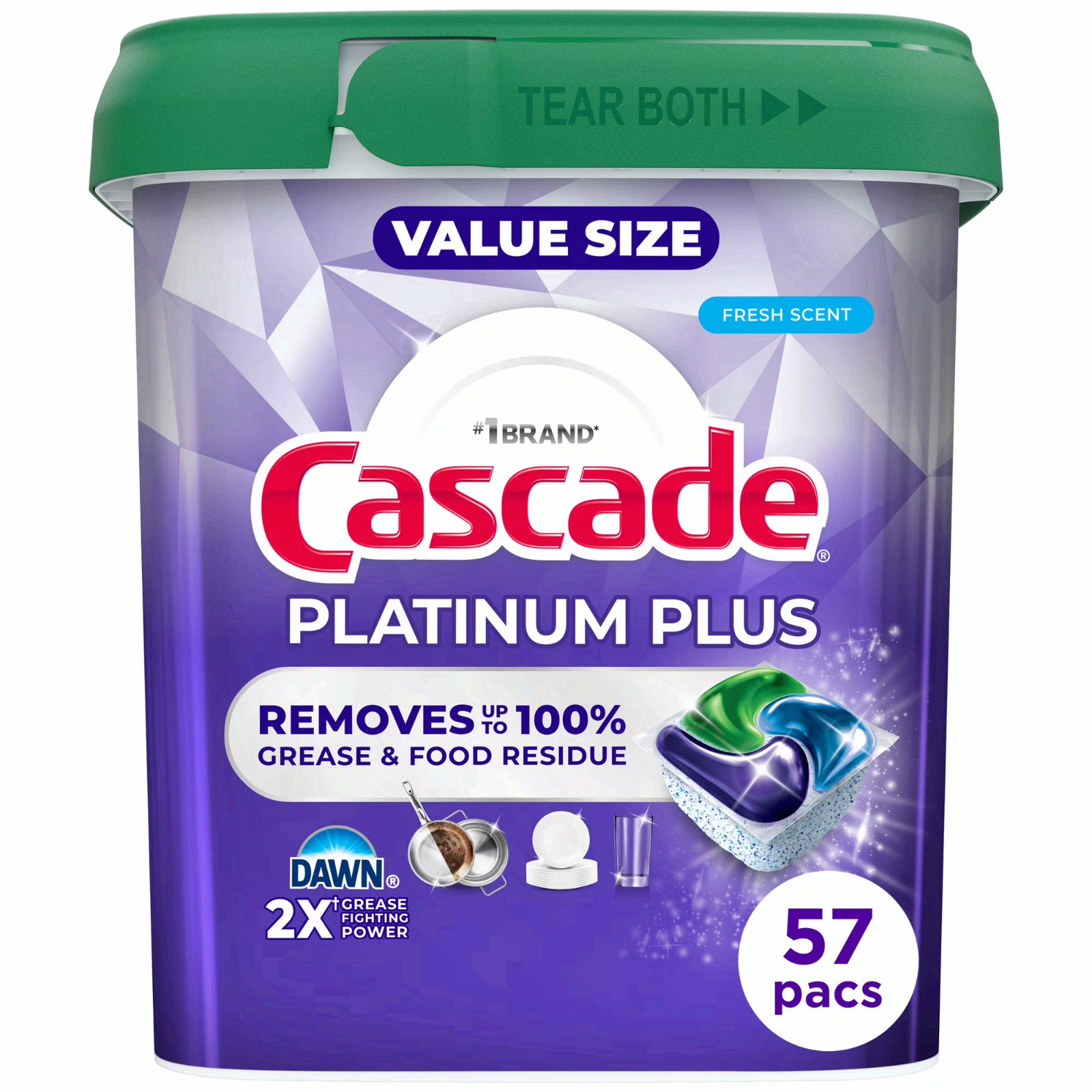Cascade Platinum Plus Dishwasher Pods Fresh 57 Ct 2-Pack Fast Ship USA