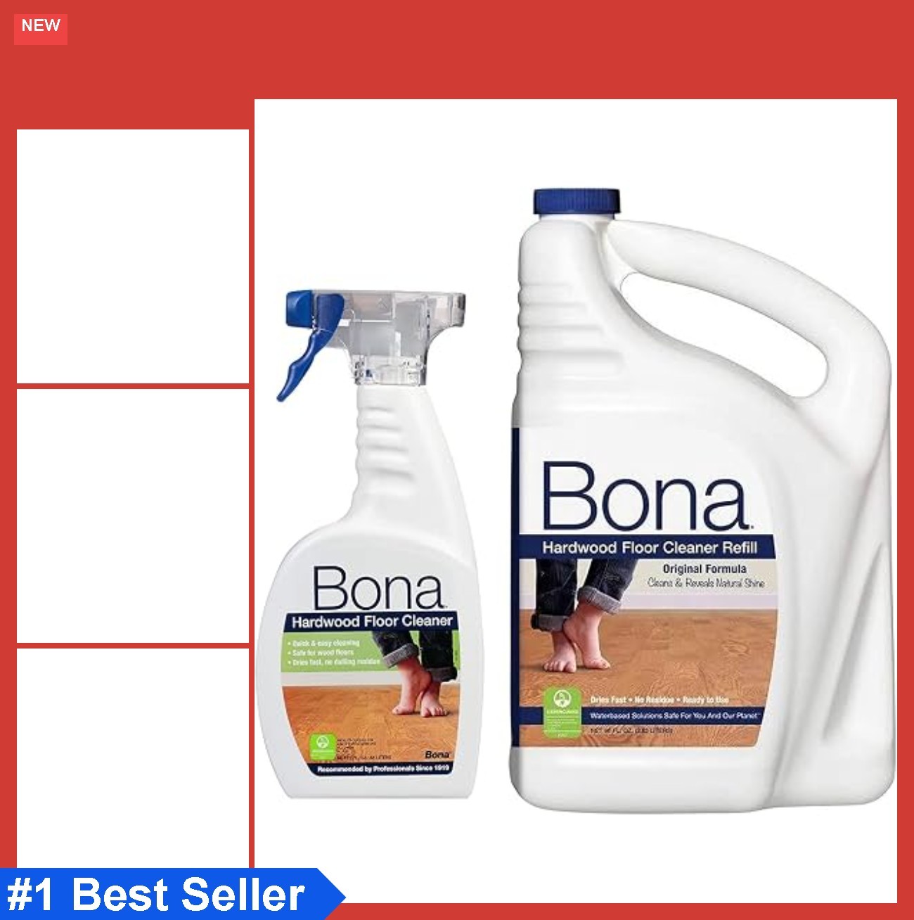 Wood Floor Cleaner Original Formula 96 Ounce Refill 22 Ounce Spray No Residue