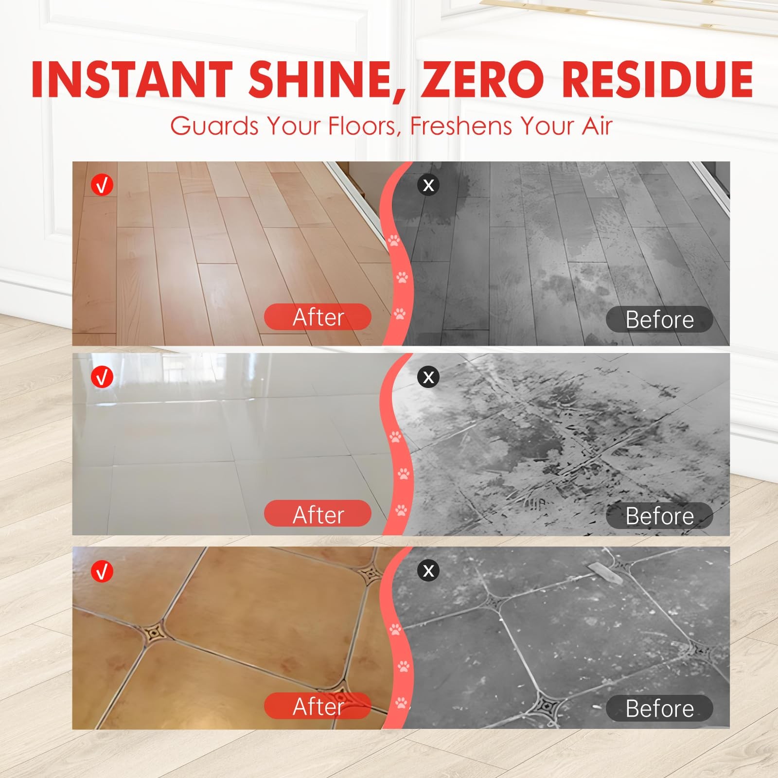 Compatible Floor Cleaner for Roborock Q5/Q7/Q8/S7/S8/Qrevo, 4 Bottles