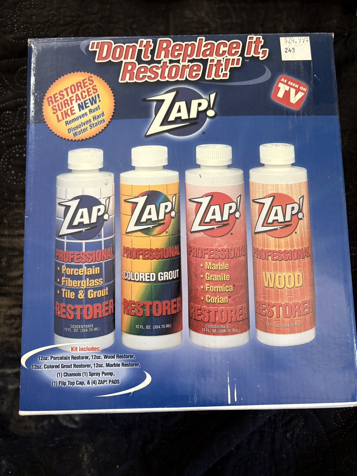 Zap Professional Restorer Maintainer Porcelain Fiberglass Tile Grout Open Box