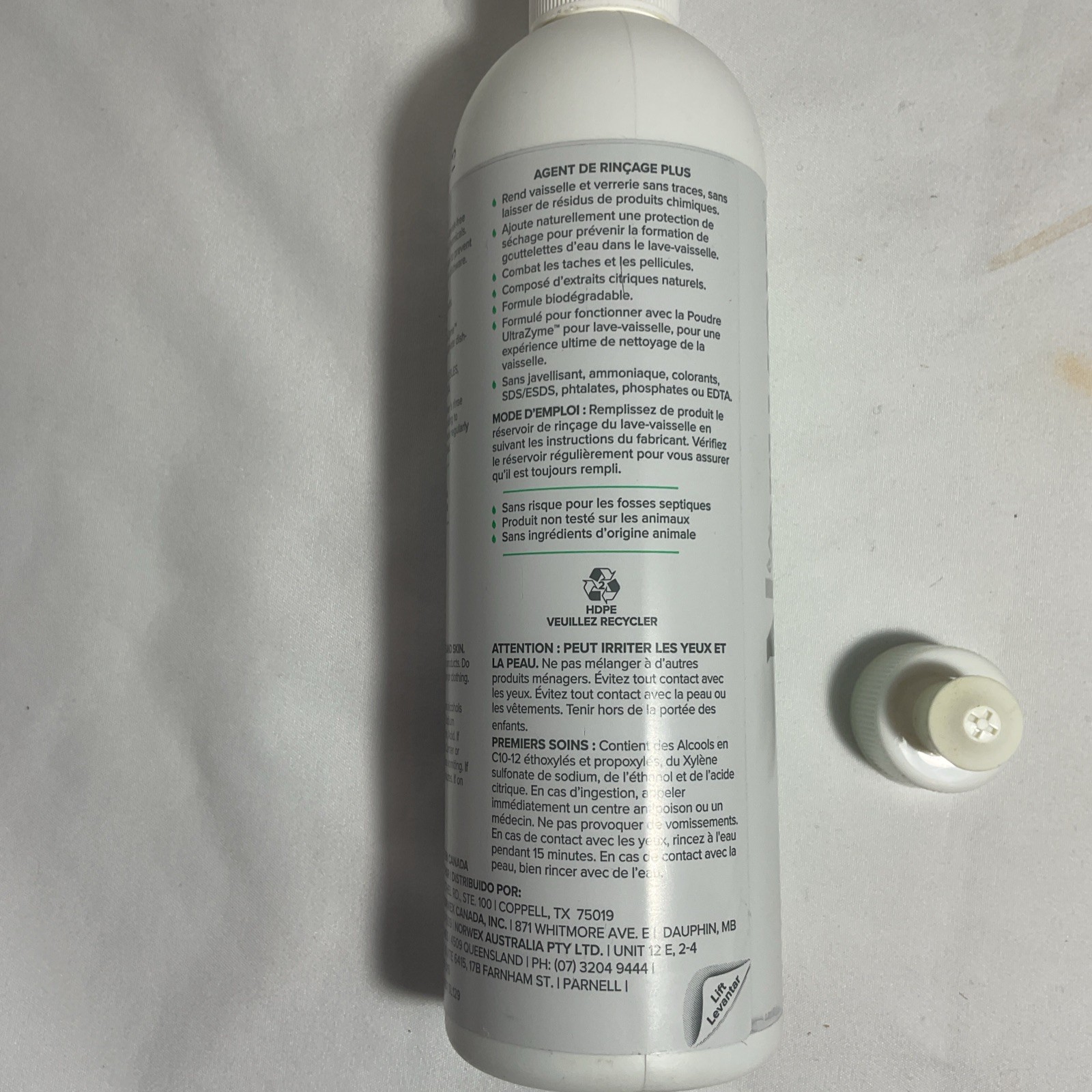 NEW Norwex Rinse Aid Plus with Pull Cap 12 oz