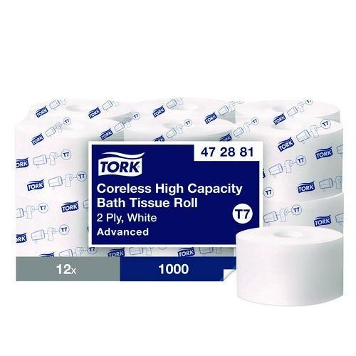 Tork Coreless High Capacity Bath Tissue, 2-Ply, 1,000 Sheets/Roll, 12 Rolls/CT