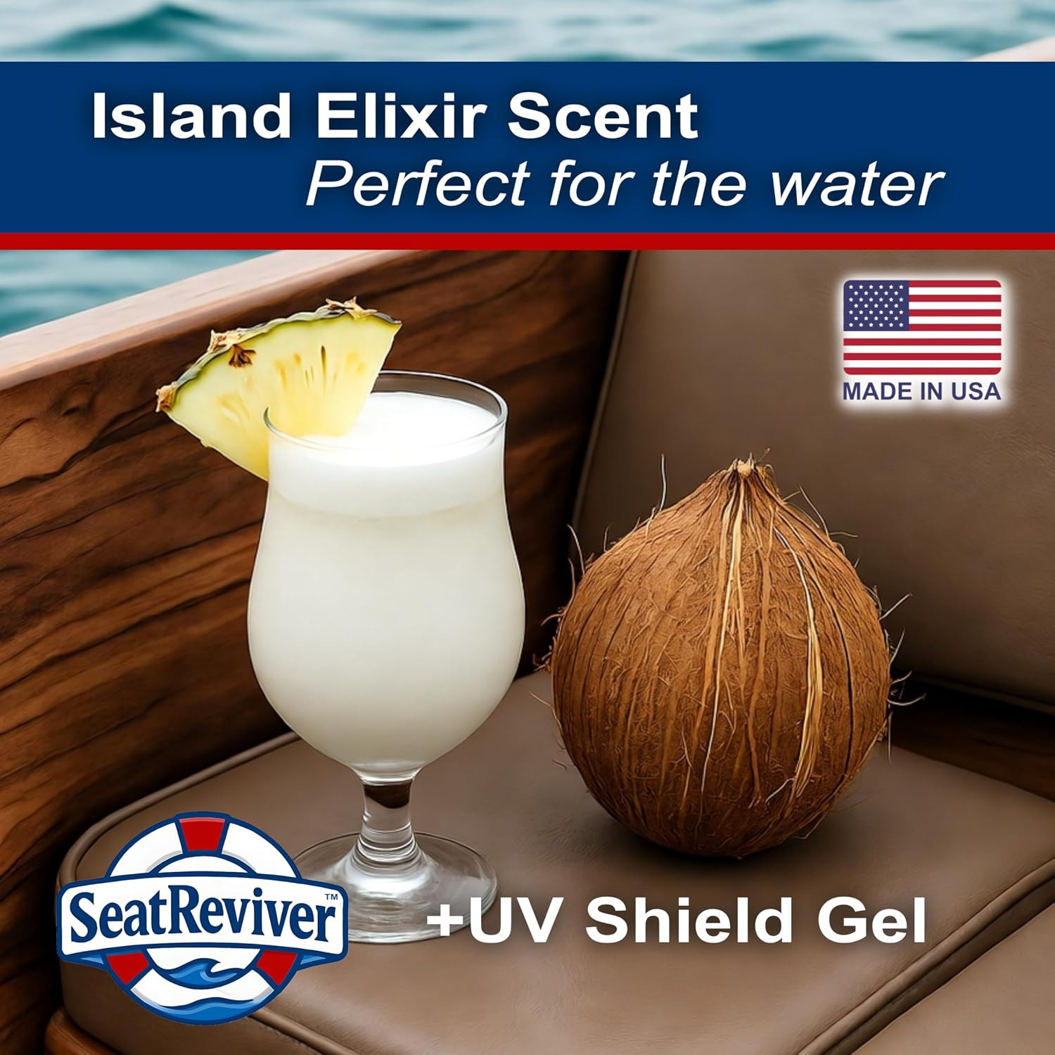 Marine Vinyl Protectant + UV Shield & Residual Bleach Neutralizer, Coconut Scent
