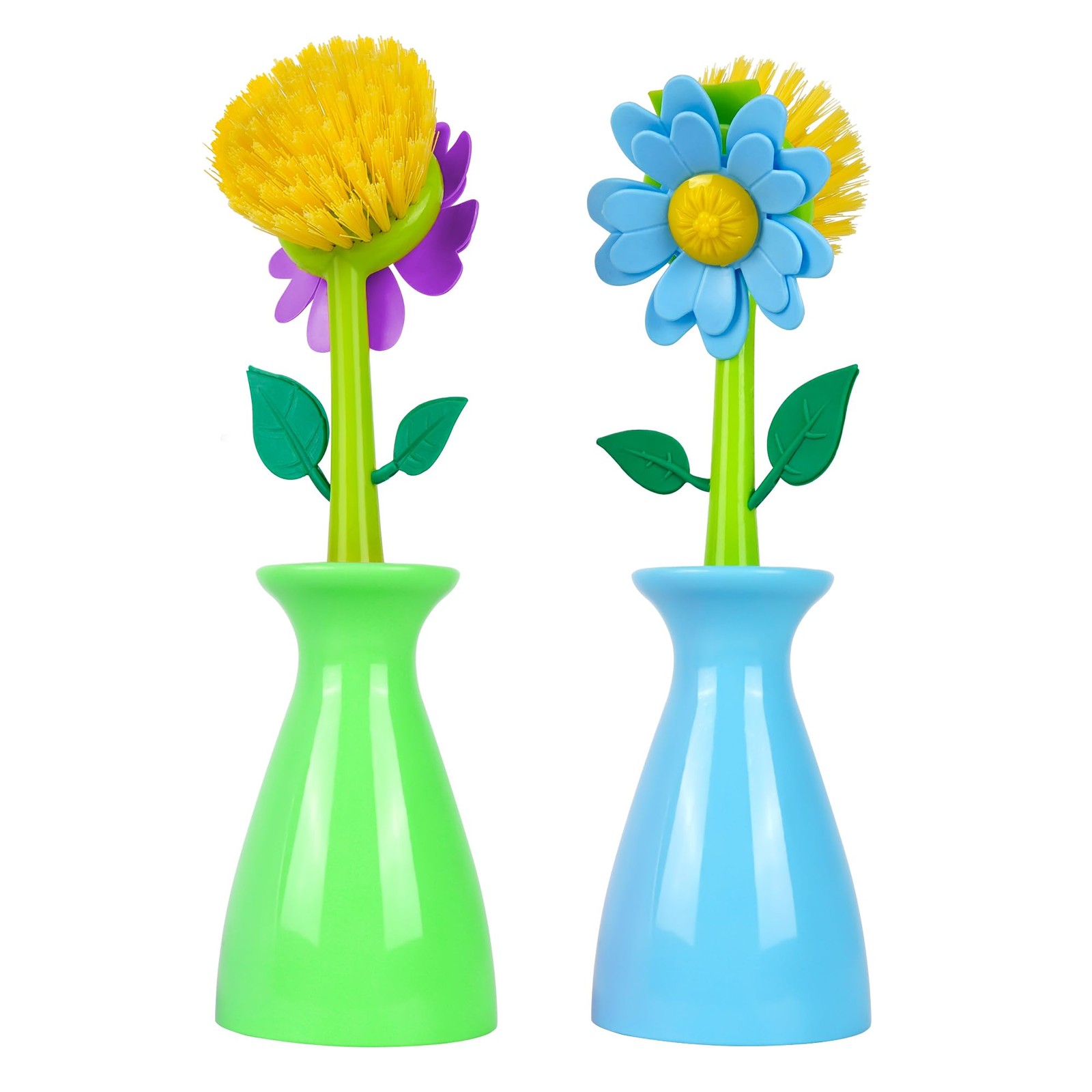 Long Handle Vegetable and Fruit Brush, Florganic Dish Brush with Vase, Long H…
