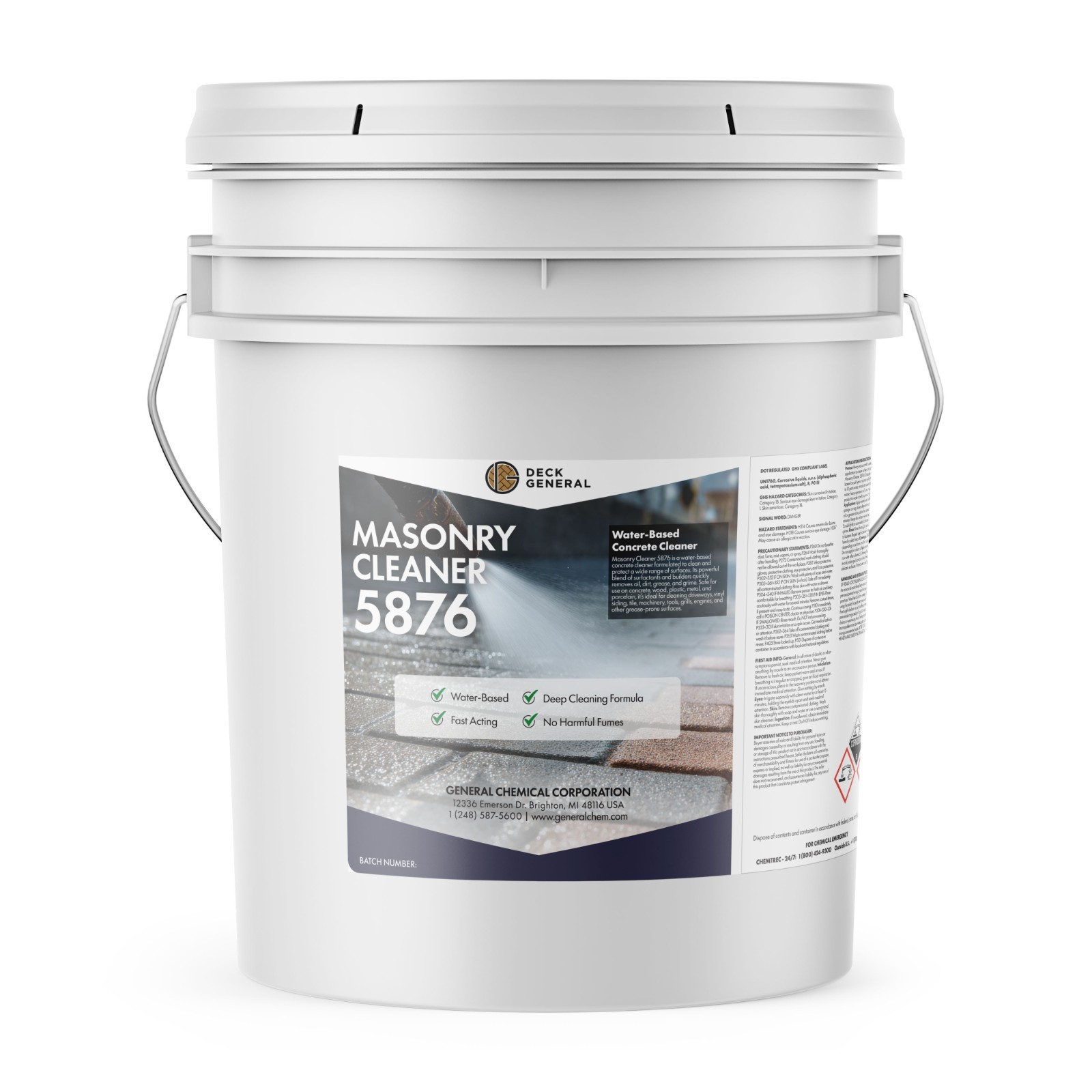 PaverGeneral Masonry Cleaner 5876 – Oil, Grease, and Dirt Remover – 5 Gallon