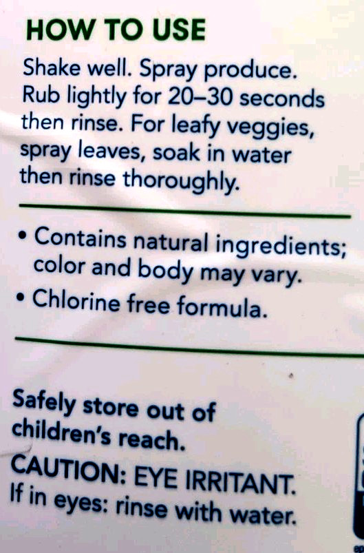 ECO Plant Powered Fruit + Veggie Wash 22 fl oz (650 ml) Great For Soaking