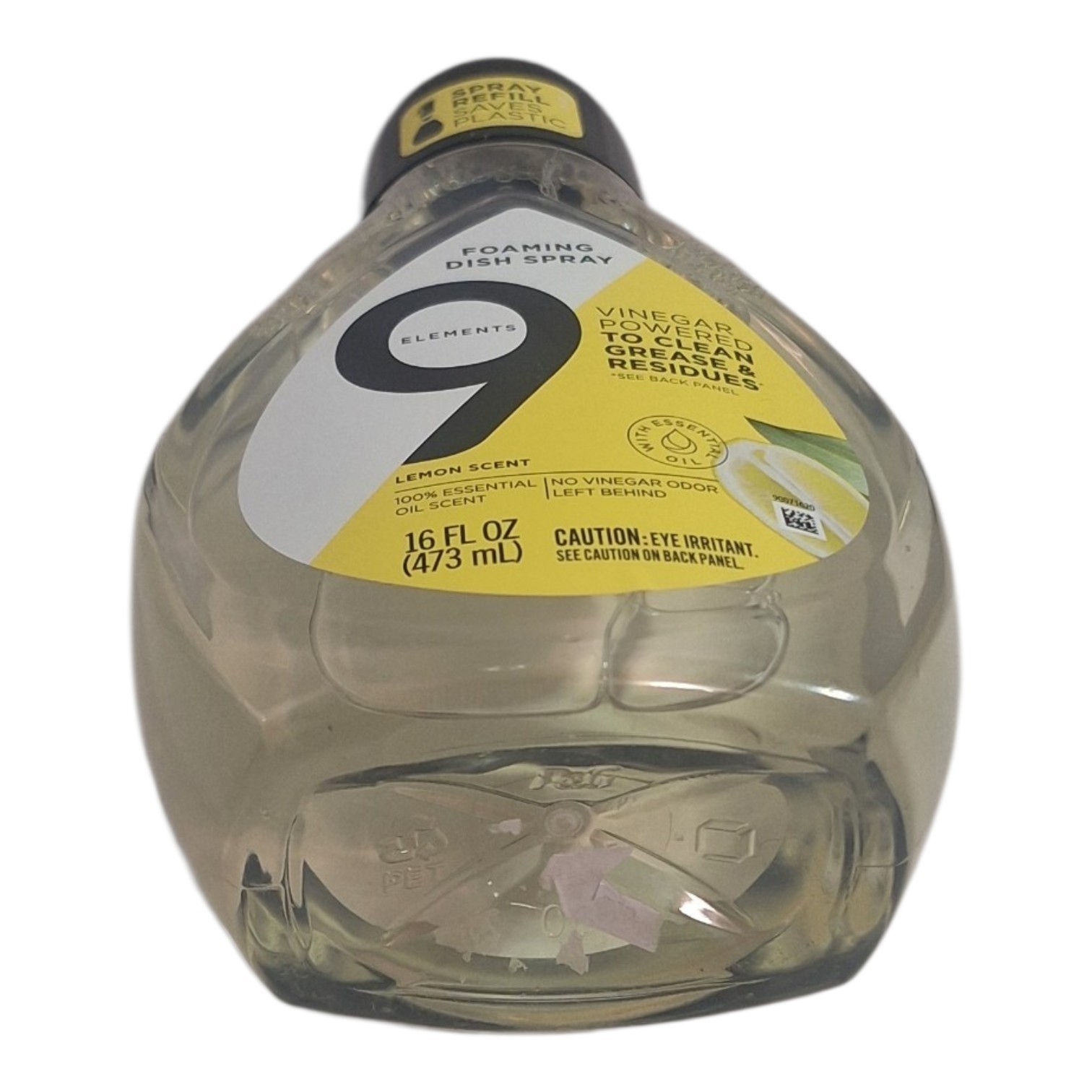 9 Elements Foaming Dish Spray Lemon Scent Refill 16 fl oz New