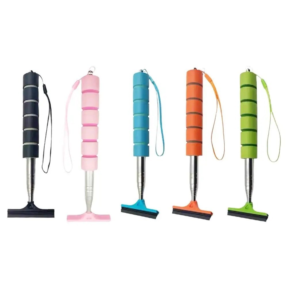 Car Rearview Mirror Wiper Telescopic Retractable Cleaning Brush Window Squeegee