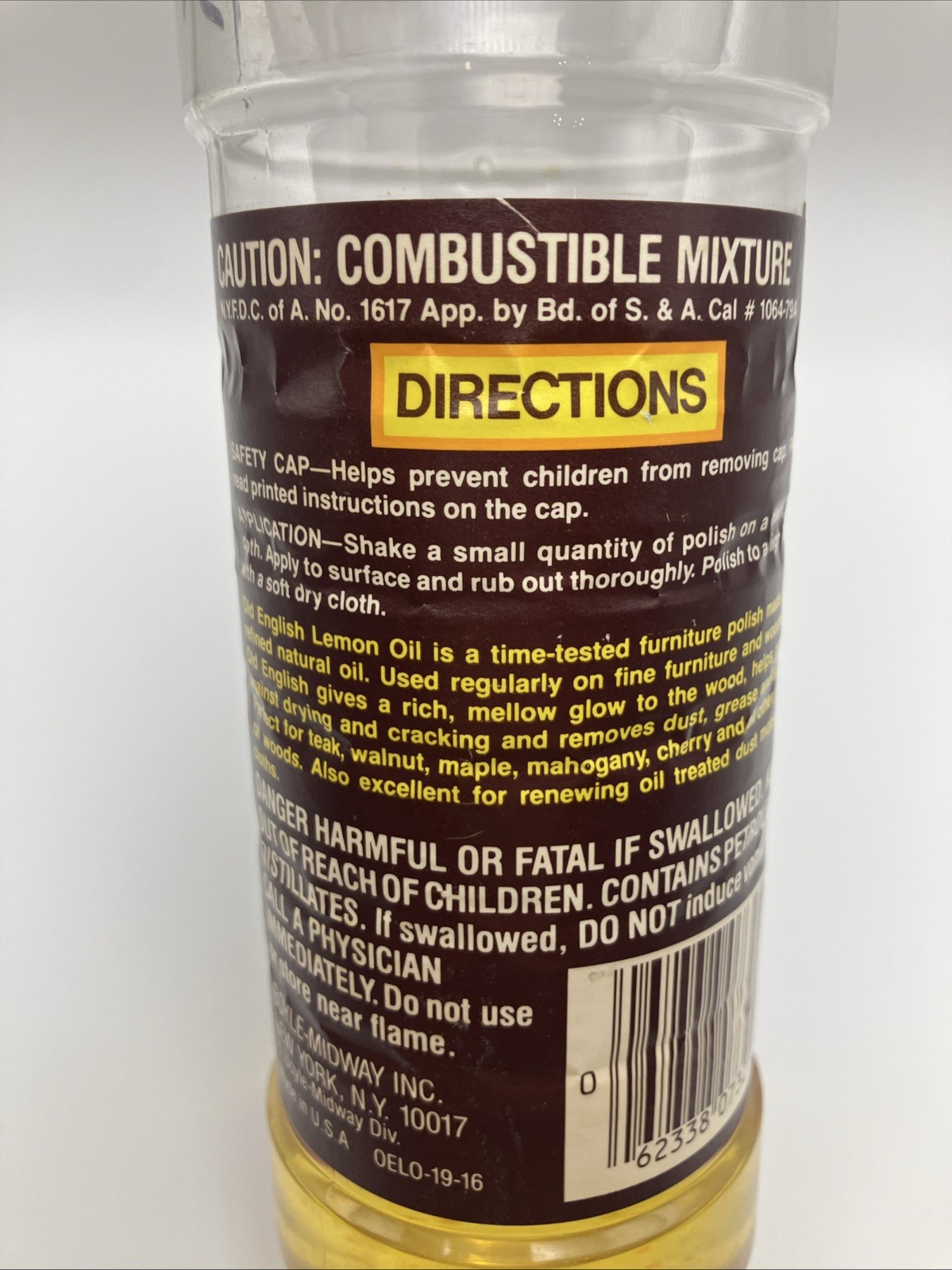 Vintage Old English Lemon Oil Furniture Polish 16 fl oz ~ 50% Full – Made In USA