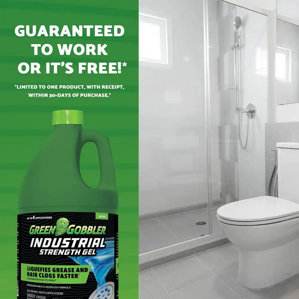 Green Gobbler Industrial Strength Gel Grease and Hair Clog Remover – 64 Oz
