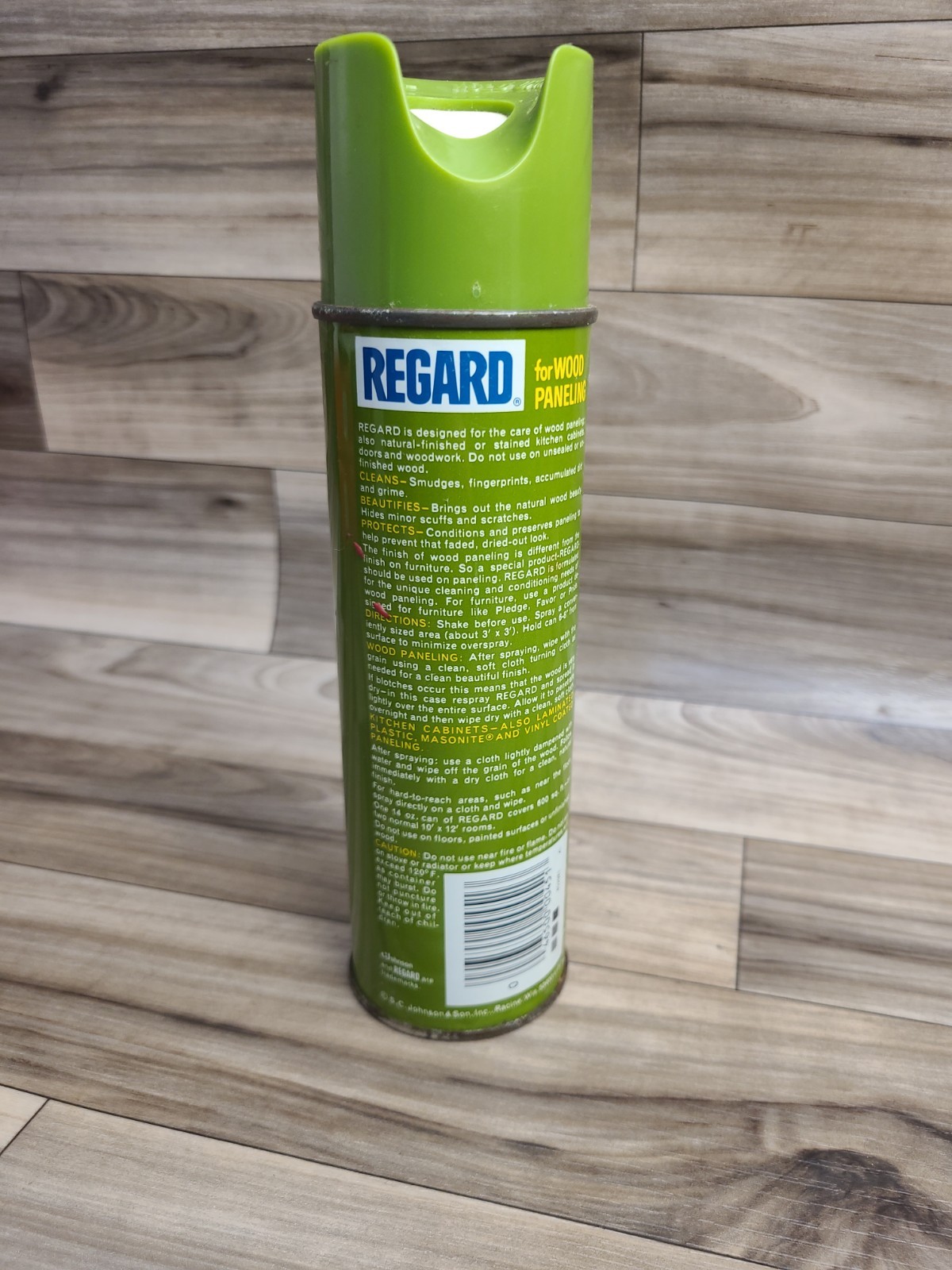 VTG SC Johnson Wax Regard Wood Paneling Cleaner Woodwork 13 Oz Metal Spray Can