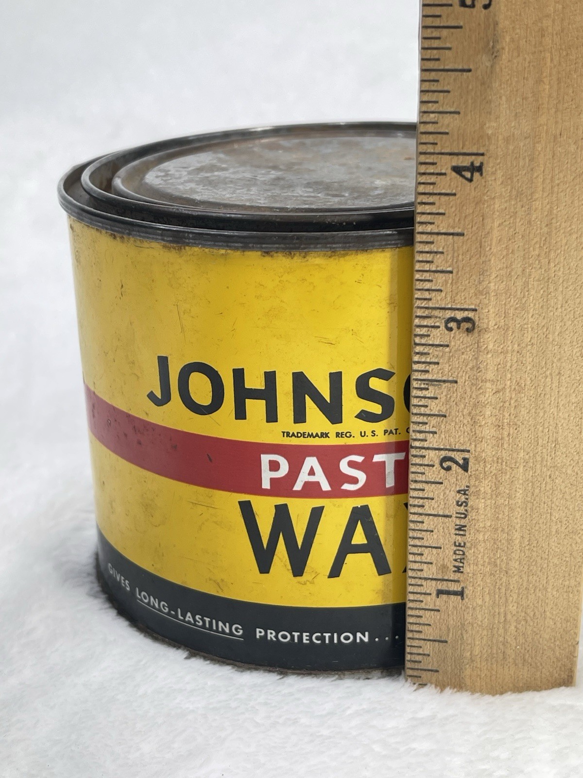 Vintage SC Johnson Paste Wax 1 lb Original Formula Approx 90% Full USA 16.5 oz