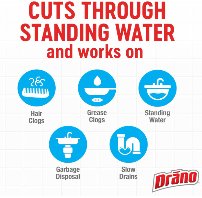Drano Max Gel Drain Clog Remover & Cleaner, Fast-Acting to Unclog Standing Water