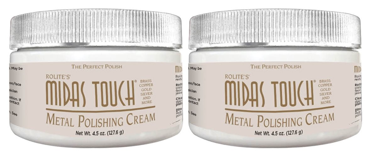 Midas Touch Metal Polishing Cream 2 Pack 4.5 Oz Each for Silver Gold Brass Co…