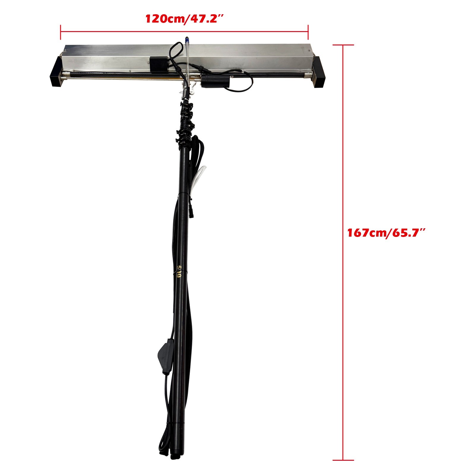 16.4ft Automatic Solar Panel Cleaner High-Efficiency Scrubbing Roller Brush 110V