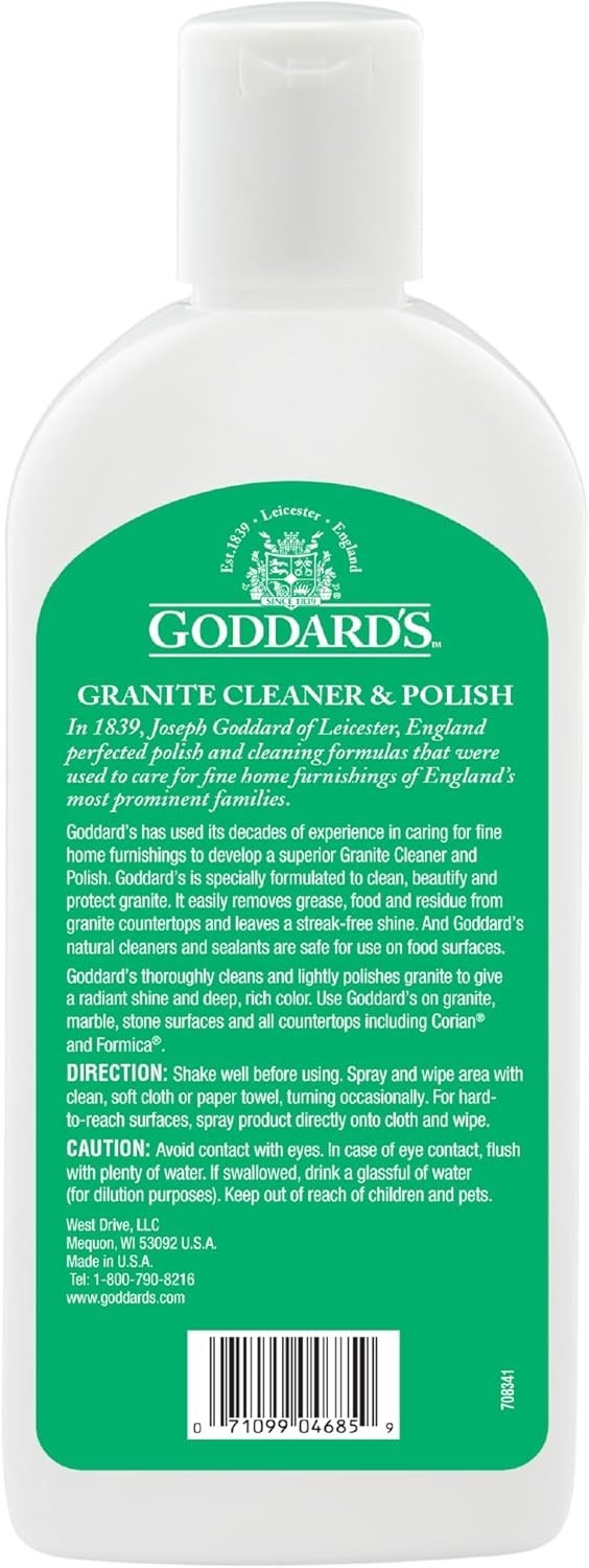 Goddard’s 8oz Granite & Marble Polish – Brilliant Shine & Water Stain Protection