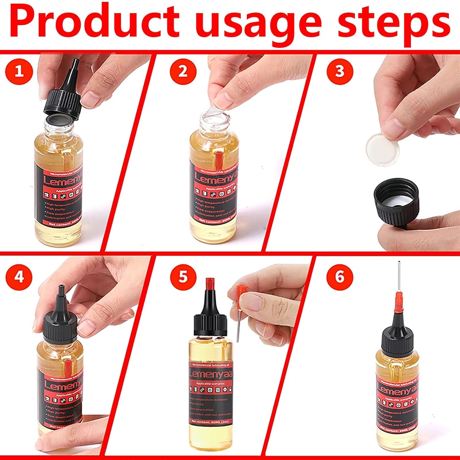 Door Hinge Lubricant – 2 OZ Silicone Oil for Squeaky Hinges, Doors, Garage Doors