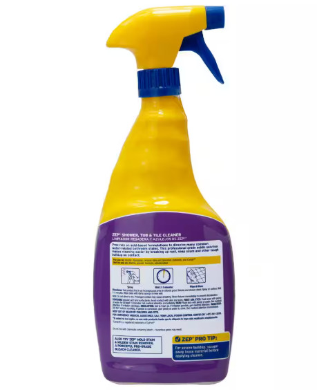 Zep Shower, Tub and Tile Cleaner 32-fl oz Bathtub Cleaning Bathroom Spray Clean