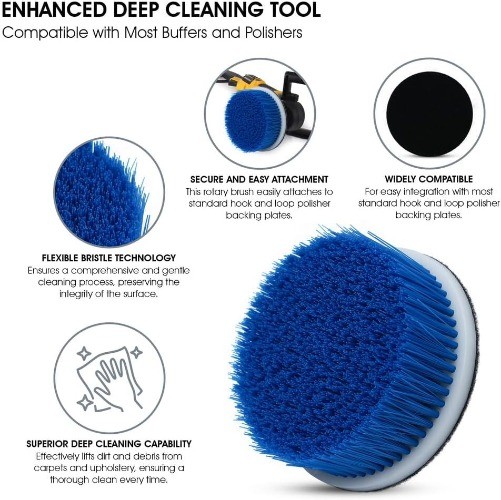 5″ Carpet & Upholstery Rotary Brush with 1.5-Inch Bristle – Premium Nylon Bristl