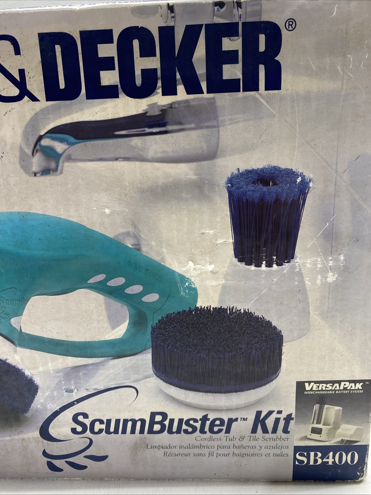 Black &Decker ScumBuster SB400 Cordless Scrubber Kit Blue VersaPak-Used-Open Box