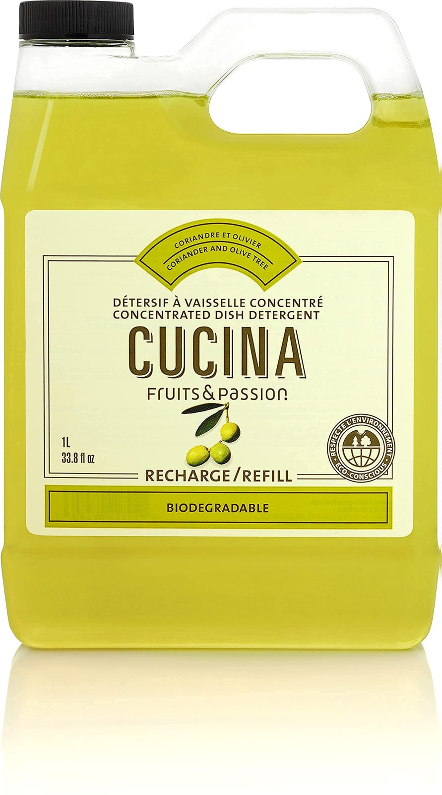 CUCINA Dish Detergent Refill 34 fl oz Coriander and Olive Tree Scented Soap