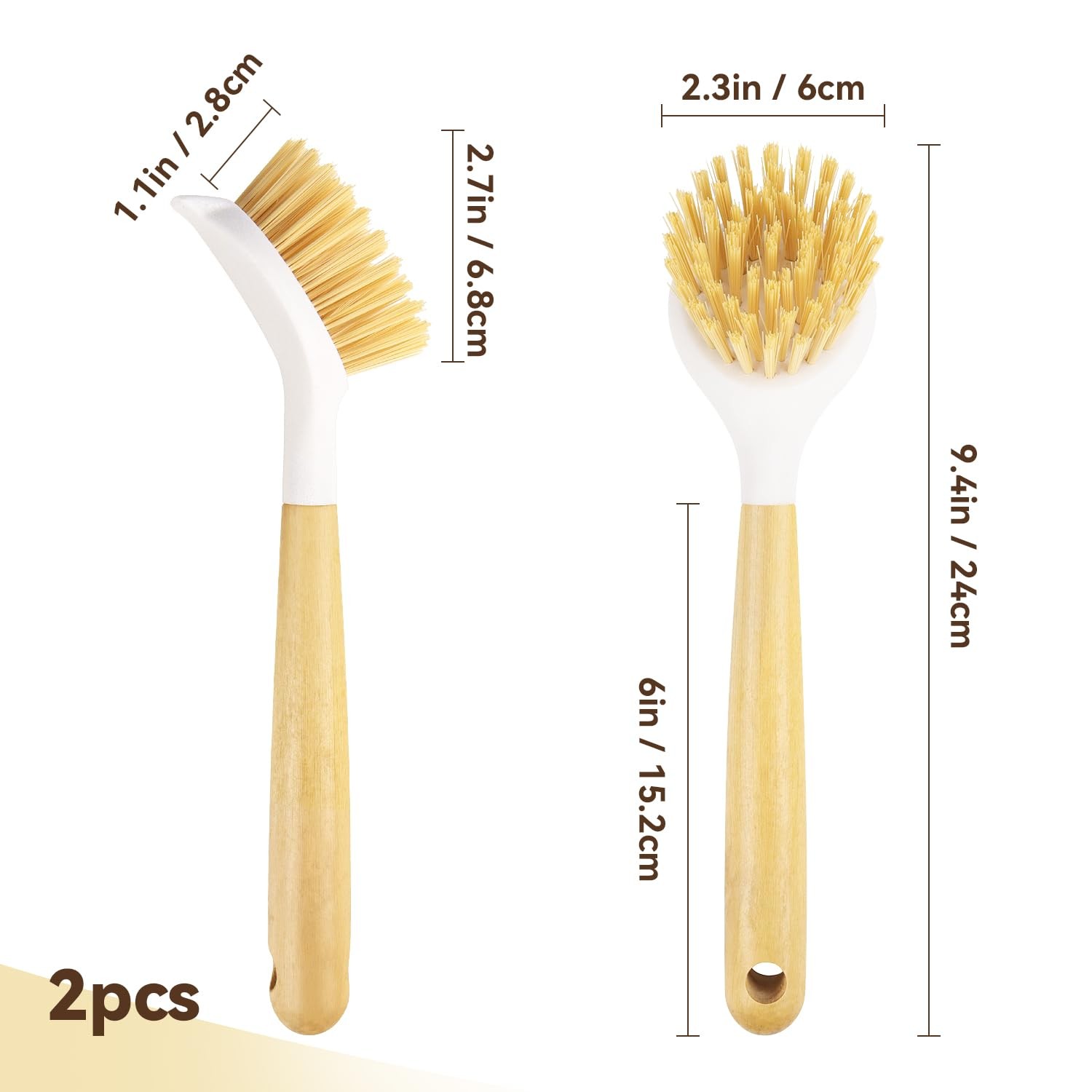 Kitchen Scrub Brushes for Cleaning Dish Brush with Handle for Pans, Pots,Kitchen