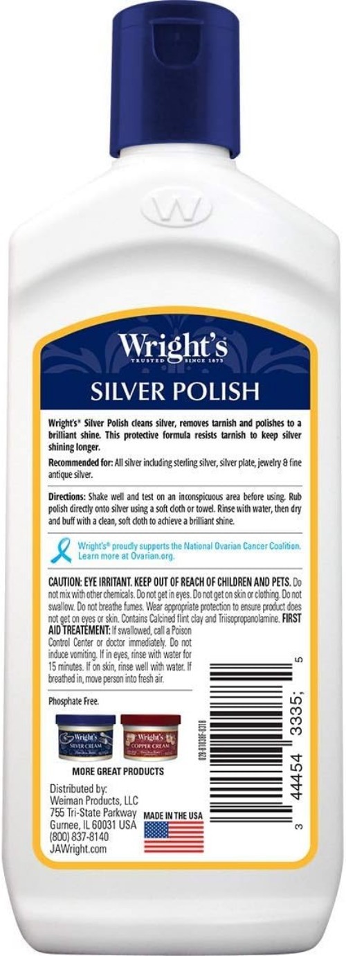 Wright’s Silver Cleaner and Polish – 7 Ounce – Ammonia Free – Use on Silver, …