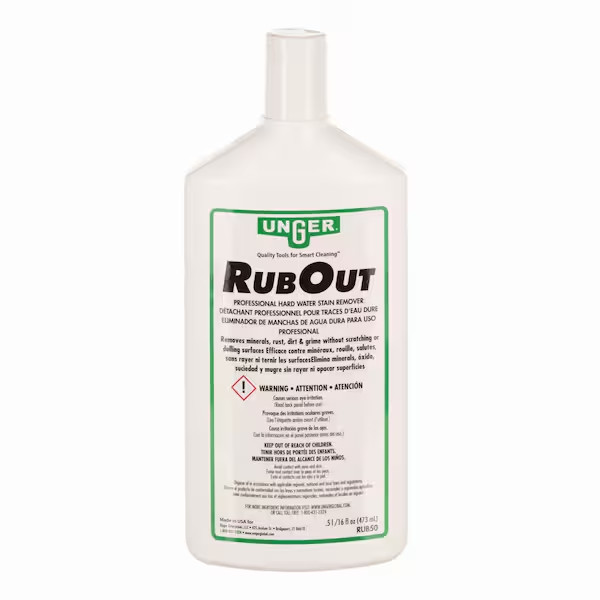 Unger RubOut Professional Glass Cleaner 16 oz. for hard water stains and more