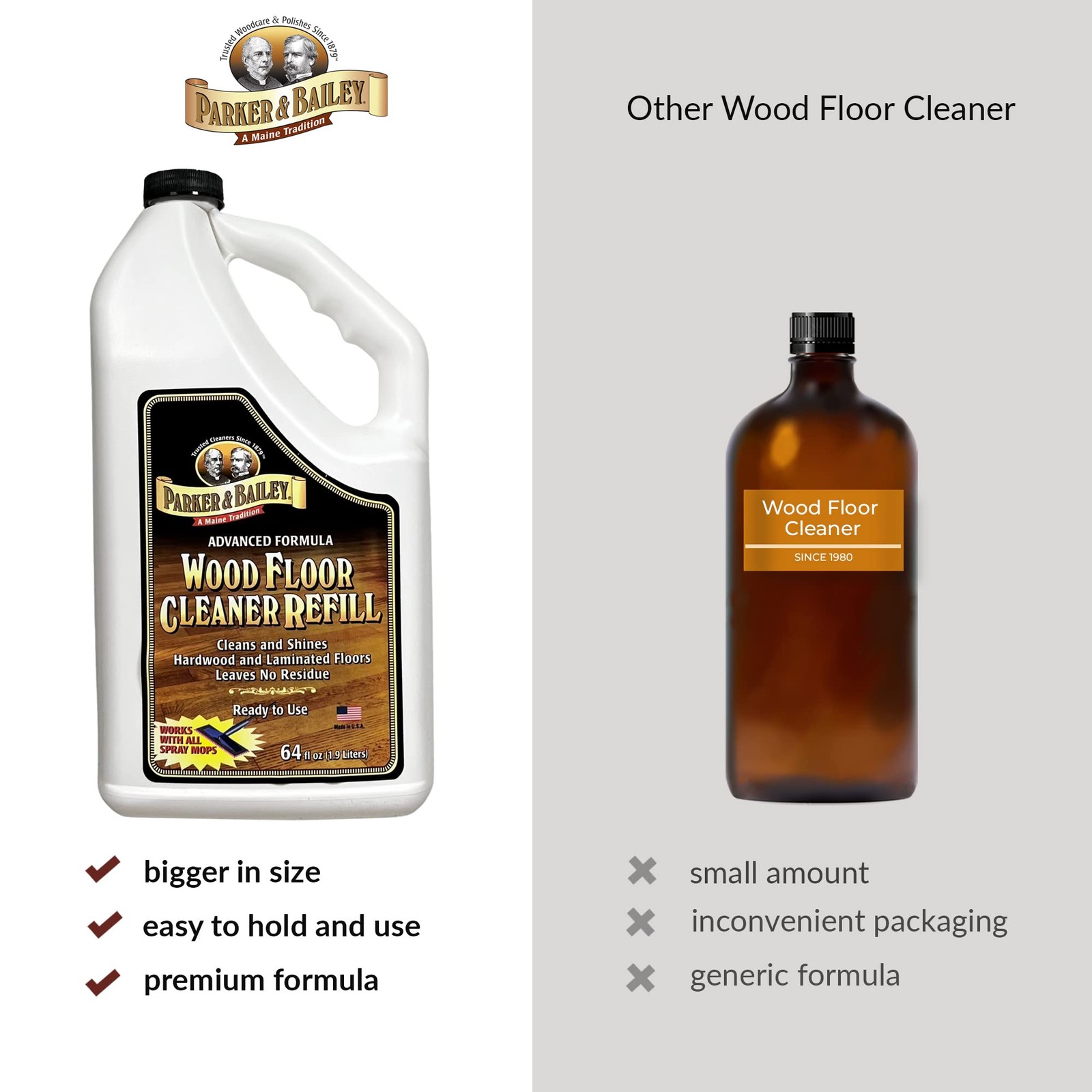 Wood Floor Cleaner – Use on Hardwood, Laminated or Faux Finished Floors. Shin…