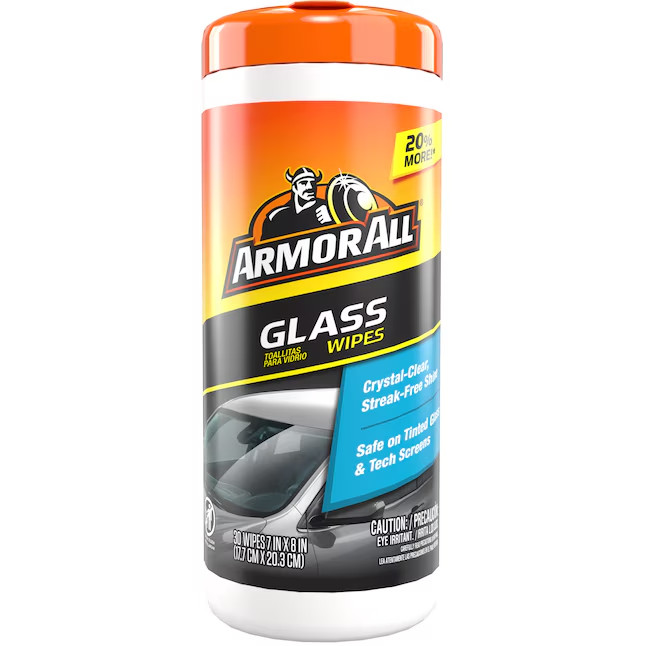 Armor All Glass Wipes 30 -Count Wipes Car Interior Cleaner