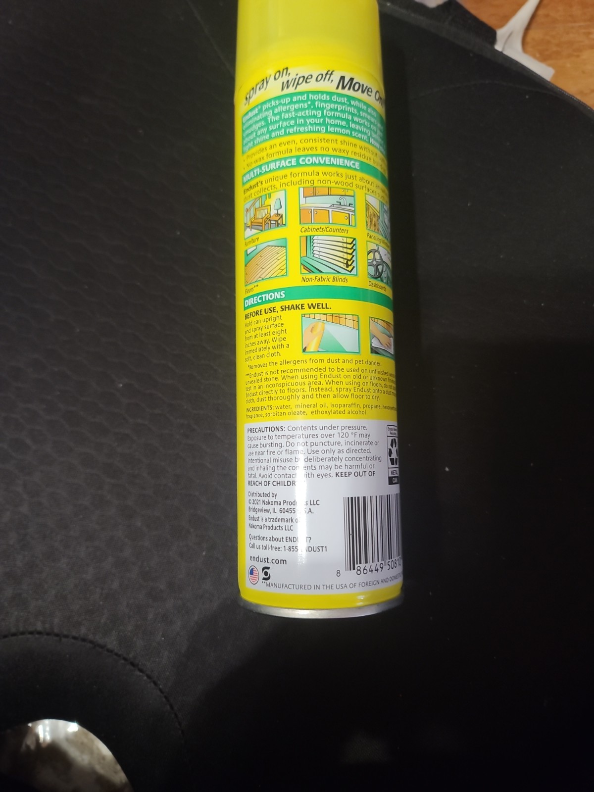 Endust® Multi-Surface Dusting and Cleaning Spray, Lemon Zest, Aerosol, 12.5 oz.