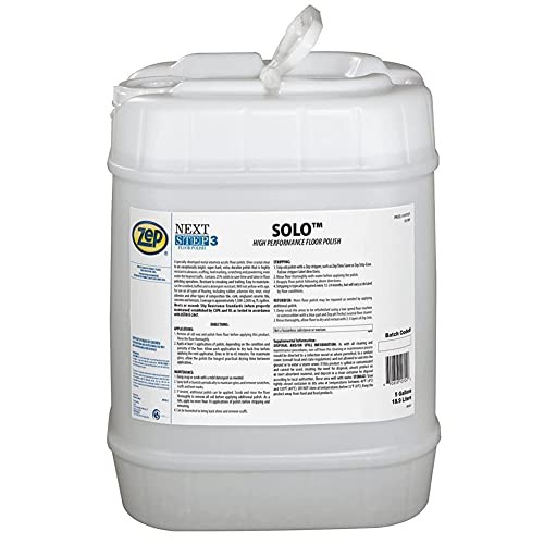 Zep Solo High Performance Floor Polish – 5 Gallon (1 Unit) 107035 – Durable and
