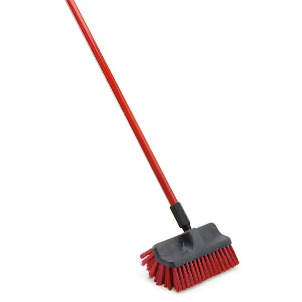 Heavy Duty Floor Scrub Brush 60in Long Handle Dual Surface Tile Deck Cleaner