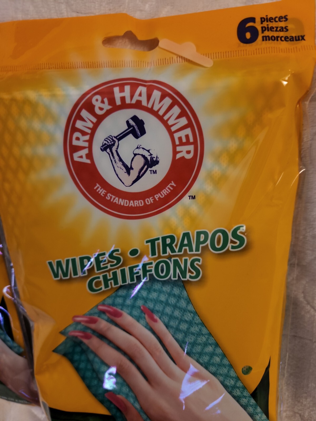 LOT OF 3● ARM & HAMMER WIPES● 6 per pack ● Reusable, absorbant, machine washable
