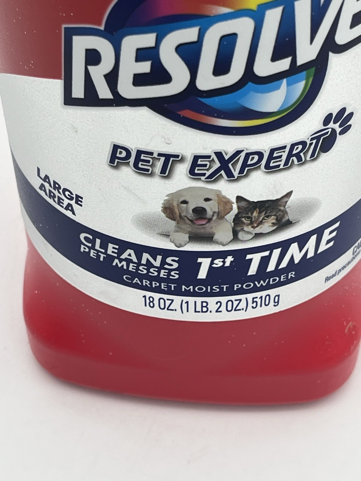 Resolve Pet Expert Carpet Moist Powder Large Area 18 Oz Preowned