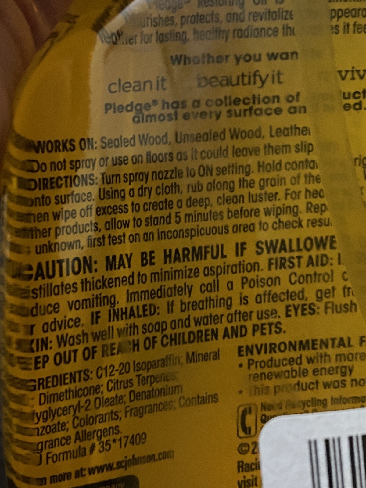 Pledge Revive It ORANGE Restoring Oil Spray 16 fl oz