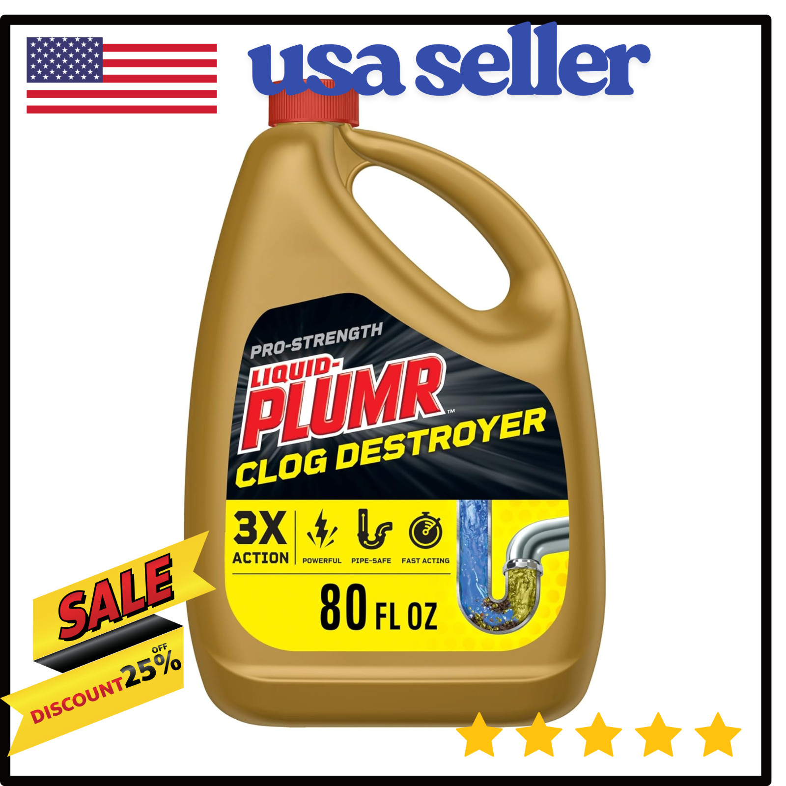 Liquid-Plumr Pro-Strength Clog Destroyer Liquid Drain Cleaner 80 Fluid Ounces