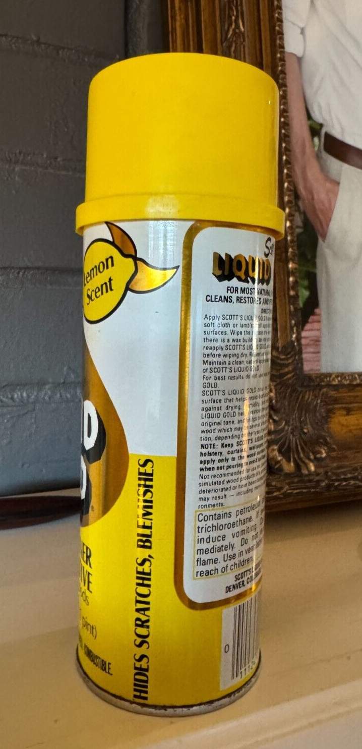 Scott’s Liquid Gold Lemon Scent 16 Fl Oz Pourable 60% Full Vintage Non-Aerosol